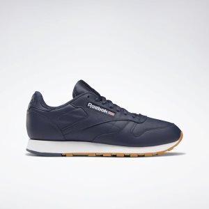 Adidasy Męskie Reebok Classic Leather Granatowe/Białe PL 04EZYAT